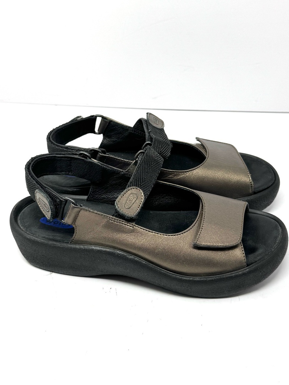Wolky Jewel Bronze Leather Slingback Sandals  Adjustable Straps Women 36 US 5.5